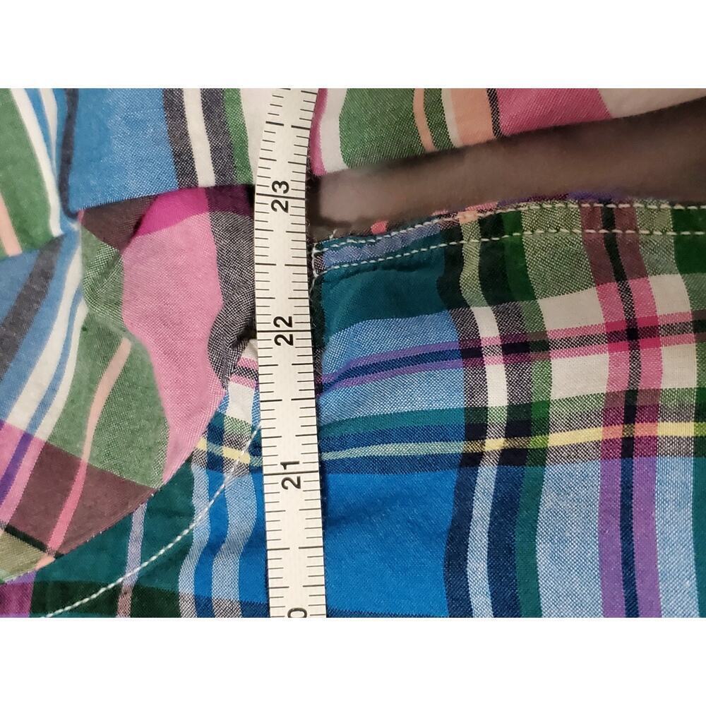 American Eagle Shirt Mens Large Green Blue Plaid Check Classic Fit Button Down - Picture 7 of 12